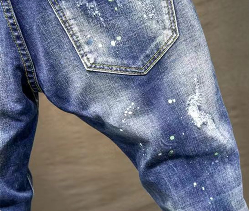 2023 Nieuwe jeans heren luxe ontwerper denim jeans gescheurd broek motorfiets broek herenkleding groothandel