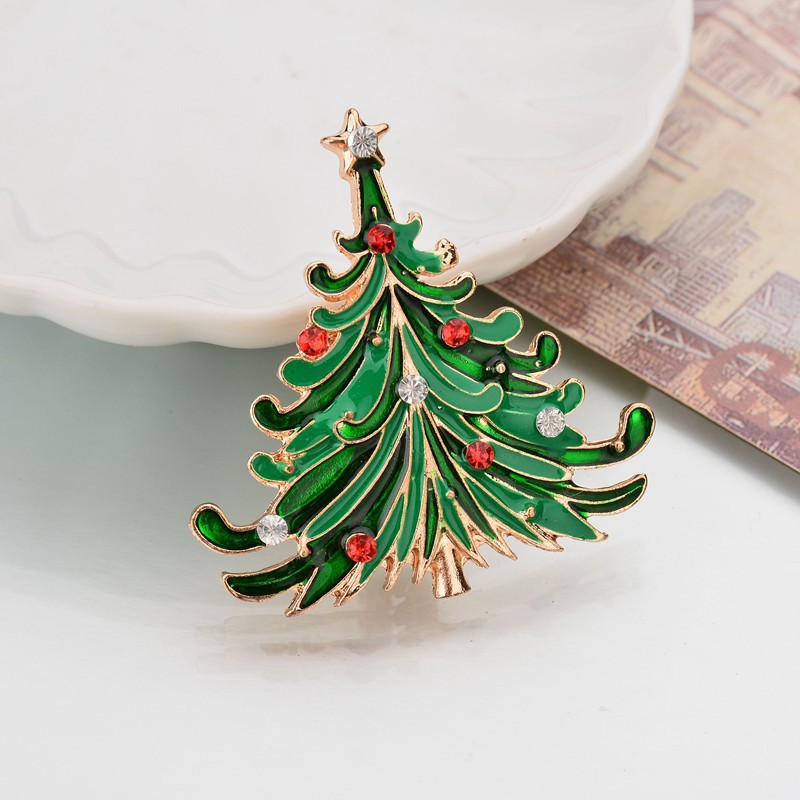 Creative Christmas Wreath Brooch Corsages Jewelry Santa Claus Christmas Tree Brooches Pins In Bulk