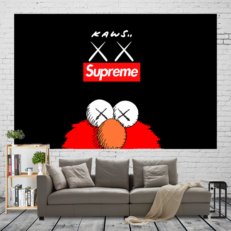 Tapestry ins tide brand kaws Sesame Street digital print bedroom wall decoration tapestry girl heart photo background cloth