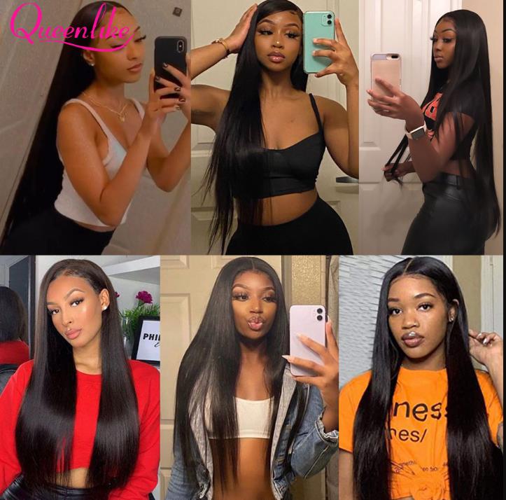 HD Transparent 250 Density 40 42 Inch Straight 13X6 Lace Front Human Hair Wigs For Black Women Brazilian 13x6 Lace Frontal Wigs6724905242