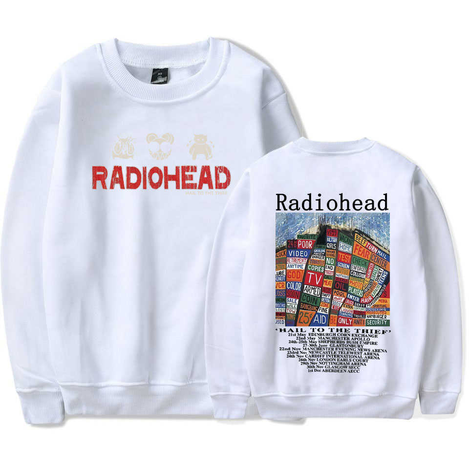 Мужские толстовки Толстовки Radiohead Vintage Print Толстовка для пар Толстовка с капюшоном Хип-хоп Рок-группа Hail To The Thief Музыкальный альбом Флис Уличная одежда Спортивный костюм L230222