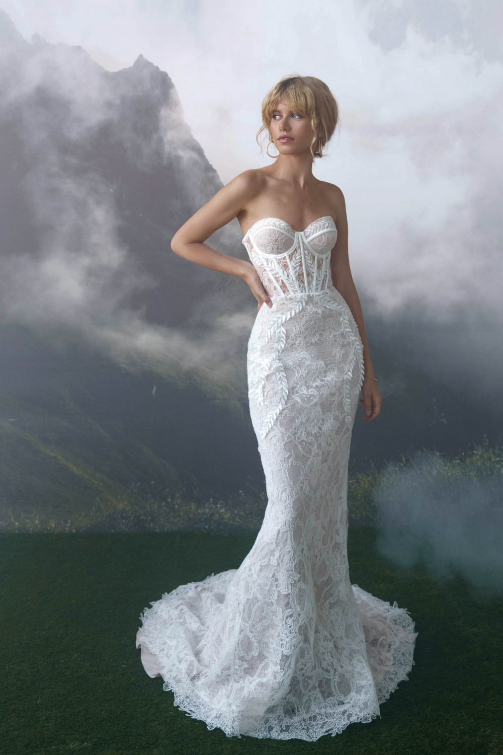 Kant Mermaid Trouwjurken Mode Met Sweetheart Nieuwe Applique Pof-Mouw Satijn Afneembare Trein Bruidsjurken Robe De Mariage vestido