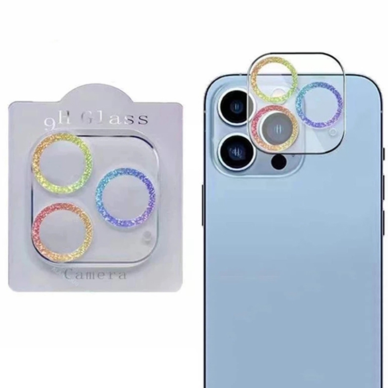 İPhone 13 için Mor Glitter Kamera Koruyucu Filmi 13 Mini 13 Mini 13 Pro Max Clear Lens Koruyucu Cam İPhone 14 için 12PRO 13PRO Arka Kapak