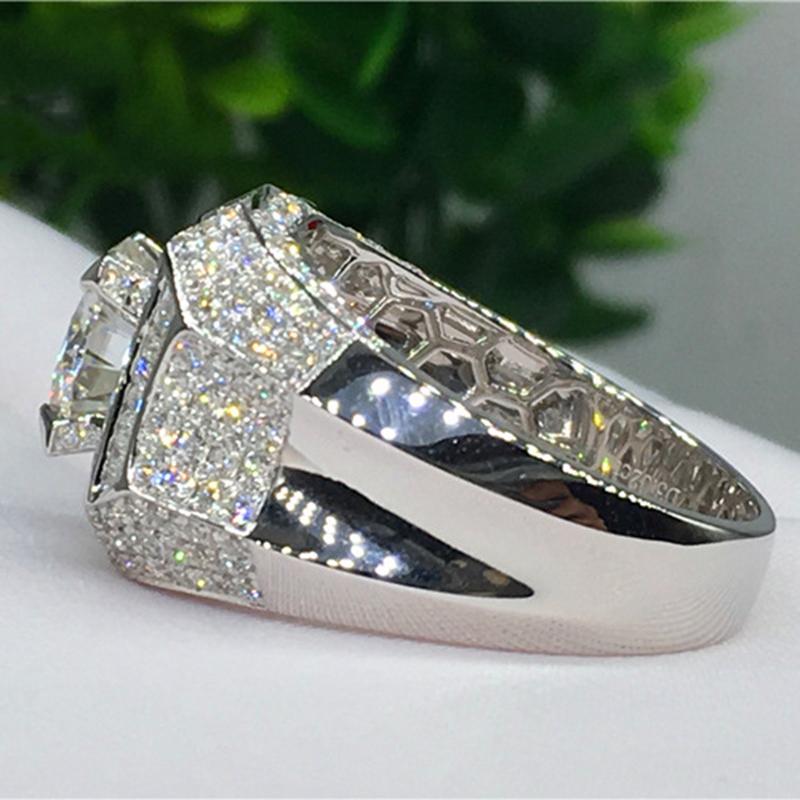 18k Gold Diamond Ring Mens Luxury Rings Princess F￶rlovningsringar f￶r kvinnors damsmycken