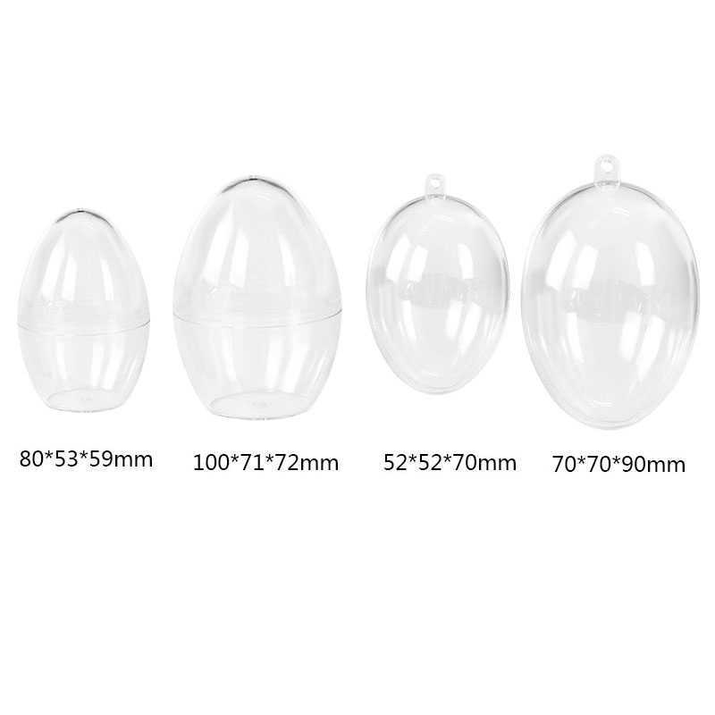 Party Decoration 5st Transparent Ball Clear Easter Egg Plastic Hanging Ornament Candy Chocolate Box Kids Favor Wedding Decor Y2302