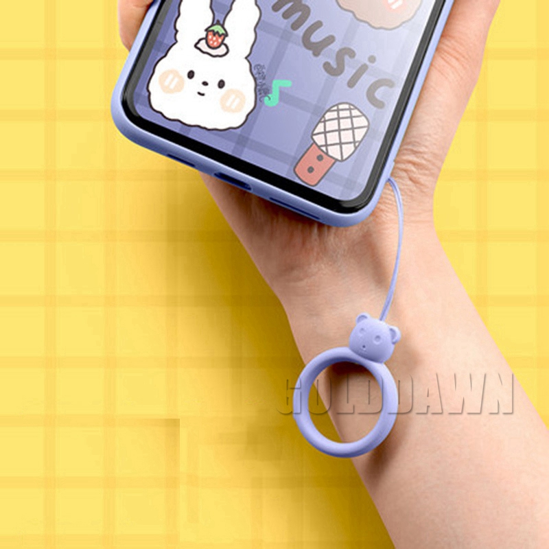 Sangles de téléphone en Silicone, dessin animé mignon, lanière pendentif de téléphone portable avec anneau de doigt pour casque, pilotes Flash Usb