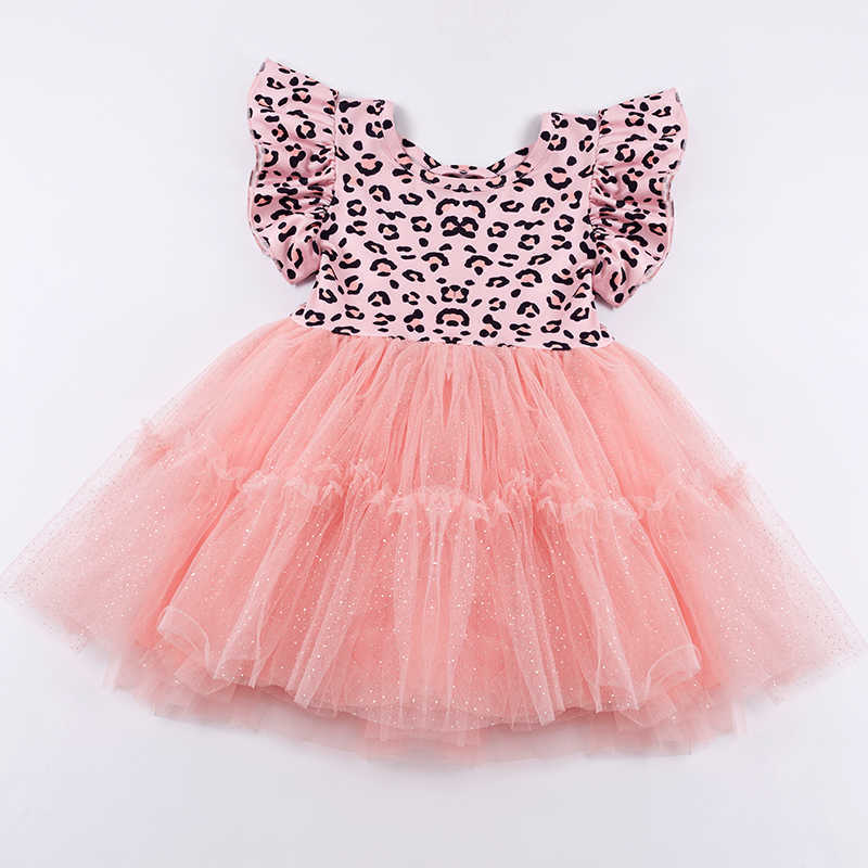 Vestidos da menina Girlymax verão bebê meninas twirl joelho comprimento criança roupas floral leopardo tutu vestido plissado manga