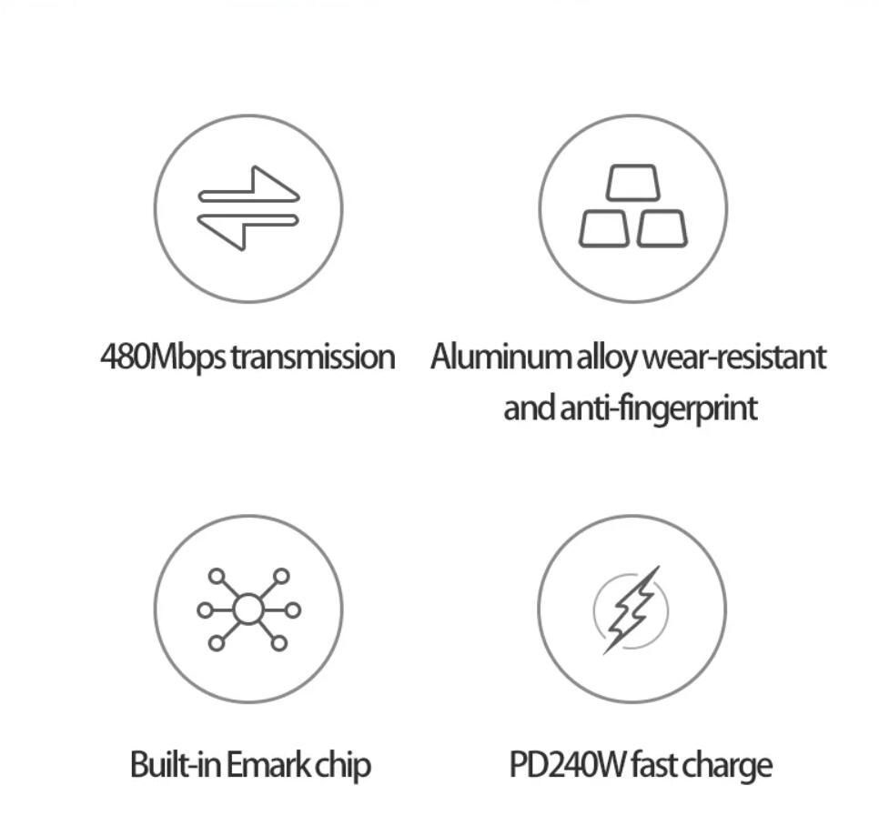 Type-C Kablolar Erkek-USB-Cmale Dönüştürücü Kablosu 240W PD Hızlı Şarj Veri İletimi 1m 0.5m 2m MacBook Dizüstü Bilgisayar Akıllı Telefon