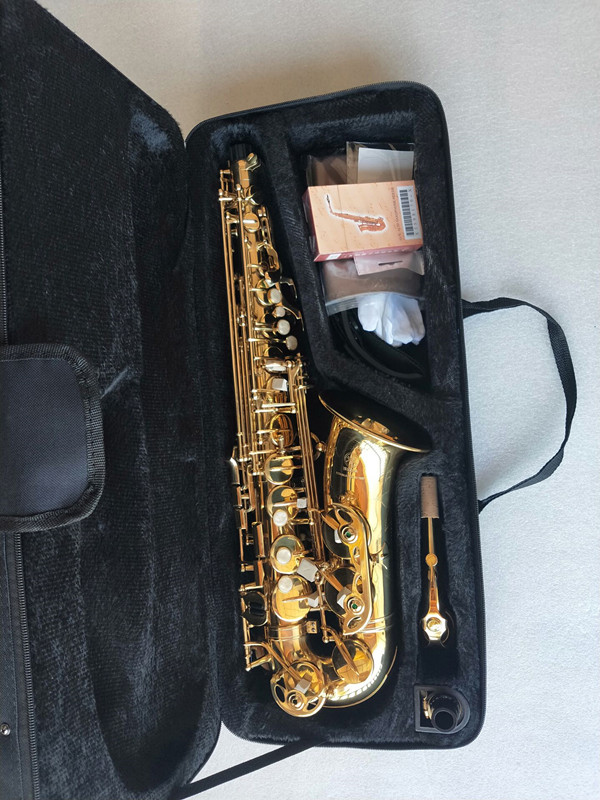 Saxofone alto YAS-62 chave de ouro super instrumento musical alta qualidade eletroforético sax ouro instrumento musical vintage profissional