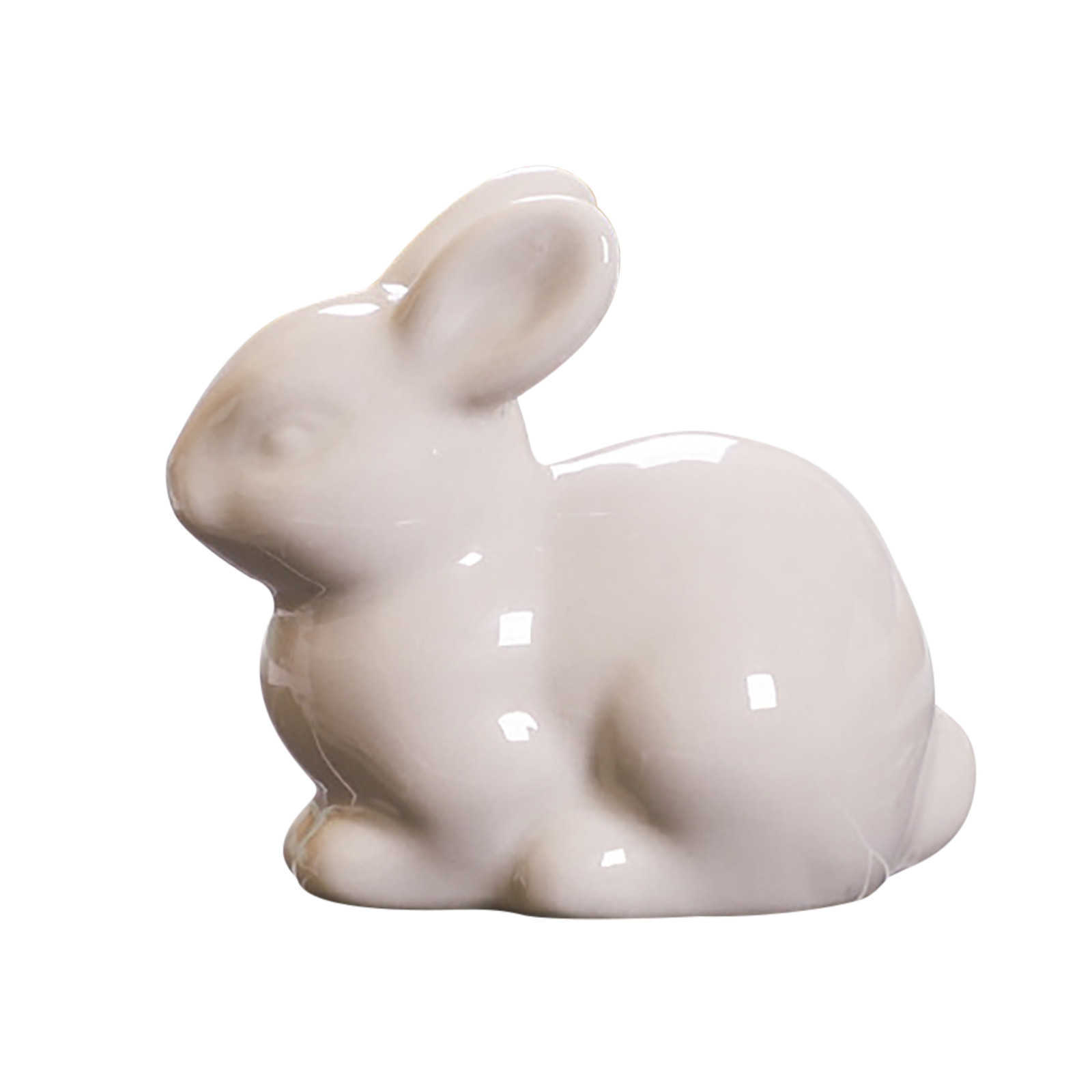 Party Decoration White Ceramic Bunnies Home Tabletop Bookshelf Easter Decorations Bunny Microlandscape Ornament For Garden Backyard Decor Crafts Y2302