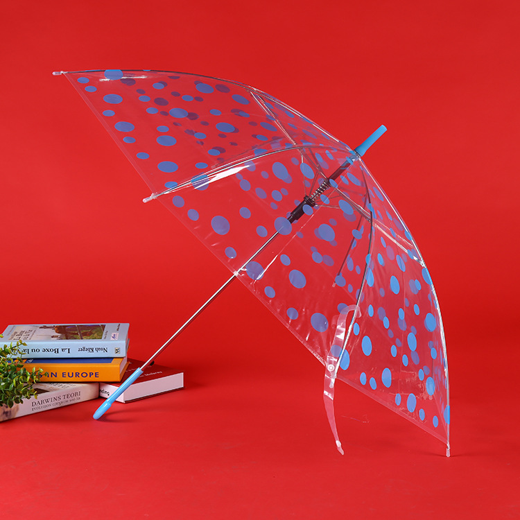 Haut de gamme Transparent Dot Umbrella Gift Advertising Transparent Umbrella Long Handle
