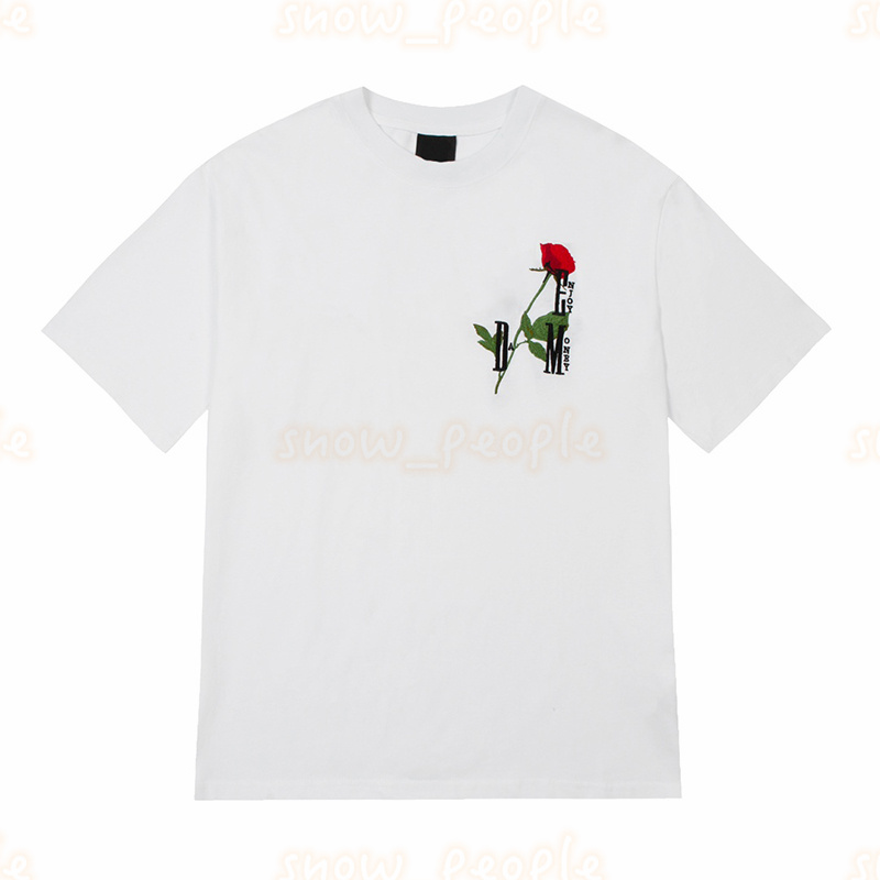 Été nouveau t-shirt à manches courtes hommes femmes mode Rose broderie impression t-shirts vêtements pour hommes taille S-XL