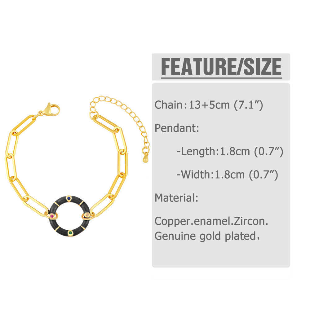 Gliederkette 2022 Böhmischer Stil Farbe Tropföl Geometrisches rundes Damenarmband Europäisches und amerikanisches Ins-Gezeiten-Nischen-Design-Armband G230222
