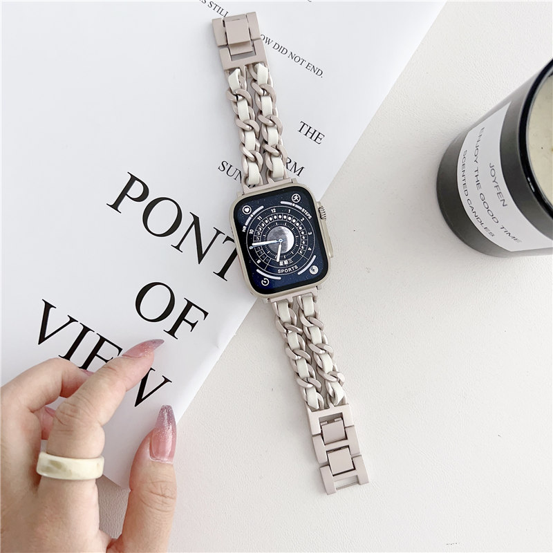 Luxe sterrenlicht roestvrijstalen polsband bandband armband voor Apple Watch Series 8 7 6 5 4 3 Ultra 45mm 49 mm
