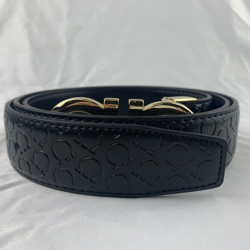 Luxury Designer Belt G Buckle Fashion äkta läder Kvinnor för män Brev Dubbel Big Gold Classical 317x