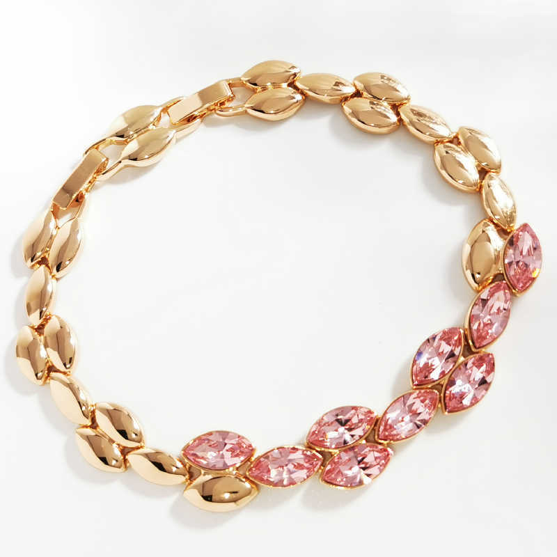 Link Chain Women Bracelet 2023 made with Austrian Crystal for Bridal Luxurious Geometric Bangle Bracelet Girls Wrist Accessories Bijoux G230222
