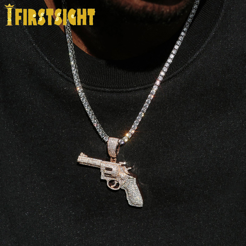 Colliers pendants Iced Out Bling CZ Letter Badge Collier Cumbic Zirconia Gold plaque à plaque argent Charme Men Homme Fashion Hip Hop Jewelr236O