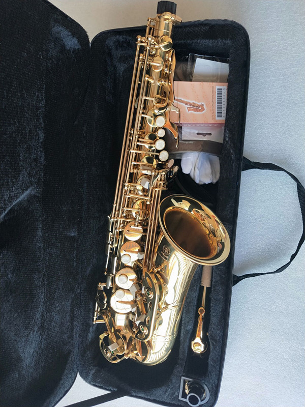 Saxophone Alto YAS-62 Gold Key Super instrument de musique Sax électrophorétique en or de haute qualité, instrument de musique vintage professionnel