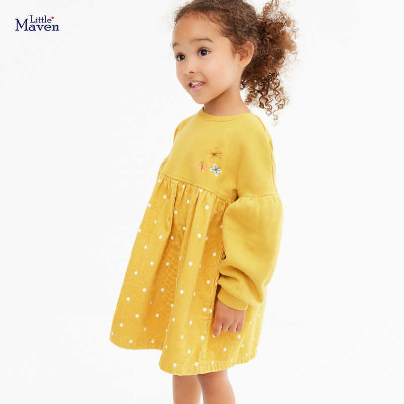 Robes de fille Little Maven 2023 Bébé Filles Vêtements Coton Automne Casual Robe Fleur Belle Enfant Enfants Jolies Robes