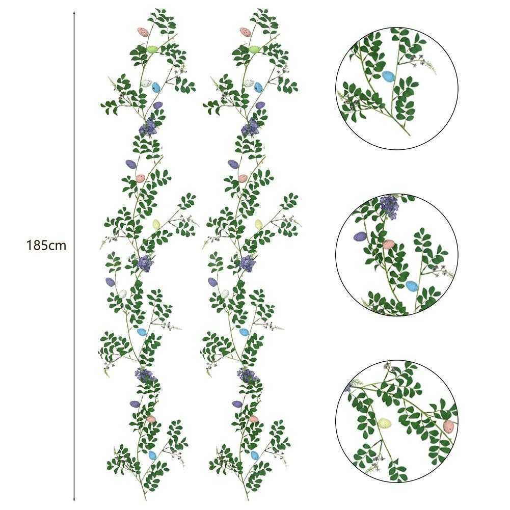 Décoration de fête guirlande de vigne artificielle de pâques avec des oeufs pour arc de manteau rustique arbre de Table à la maison 2023 Y2302