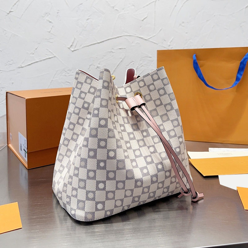 bags totes handbag designer bag women classic imitation brand plaid pink one-shoulder bucket bag versatile commuter party dinner bride purse