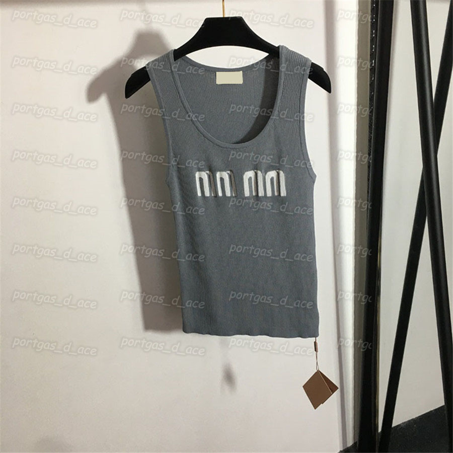 Vrouwen T-shirt Mode Buste Brief Streep Gebreid Vest Sexy Gebreide Mouwloze Tank Tops