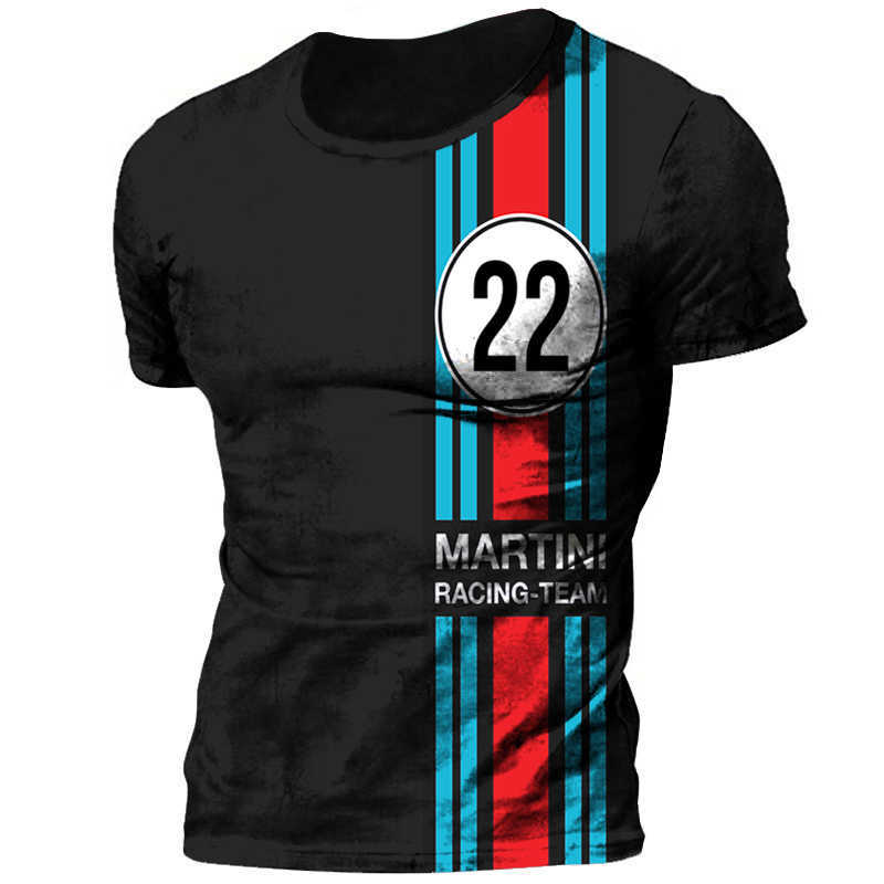 Herren T-Shirts Vintage Herren Mobil T-Shirts Streetwear Martini Sportswear T-Shirt für Herren Übergroße Tops T-Shirt Herrenbekleidung Mobil Racing Top 022223H