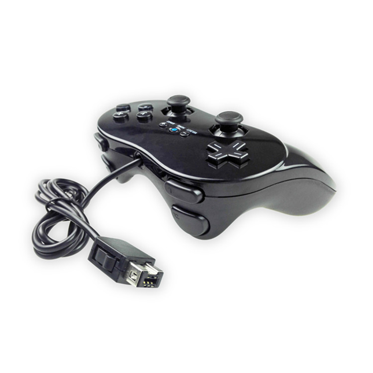 für Nintendo Wii pro Wired Game Controller Gamepad Joystick Controller schwarz Weiß