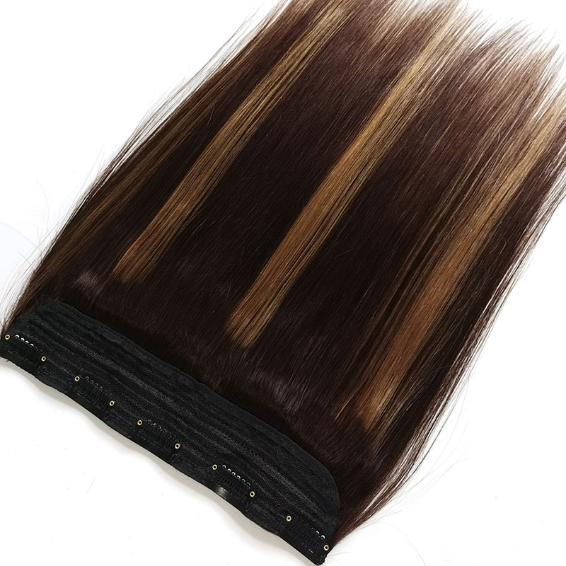 5-clips ￩￩n stuk P4/27 clips in haaruitbreidingen Braziliaans 100% menselijk haar rechte piano kleur 14-24inch 60-100G