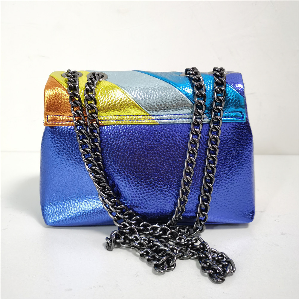 قوس قزح حقيبة الكتف مصمم حقائب صغيرة بو الجلود حقائب ملونة للنساء
