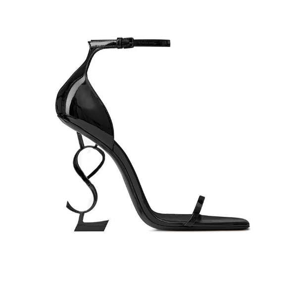 مصمم الكعب العالي باريس أحرف معدنية للنساء النساء اللباس أحذية مثير