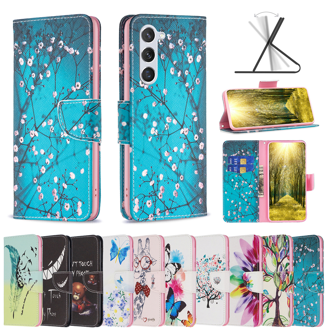 Patronen Cases voor Samsung A14 A34 A54 S23 A04 A33 A23 A53 A73 M33 Ultra plus 4G 5G Wallet Leather Flower Case