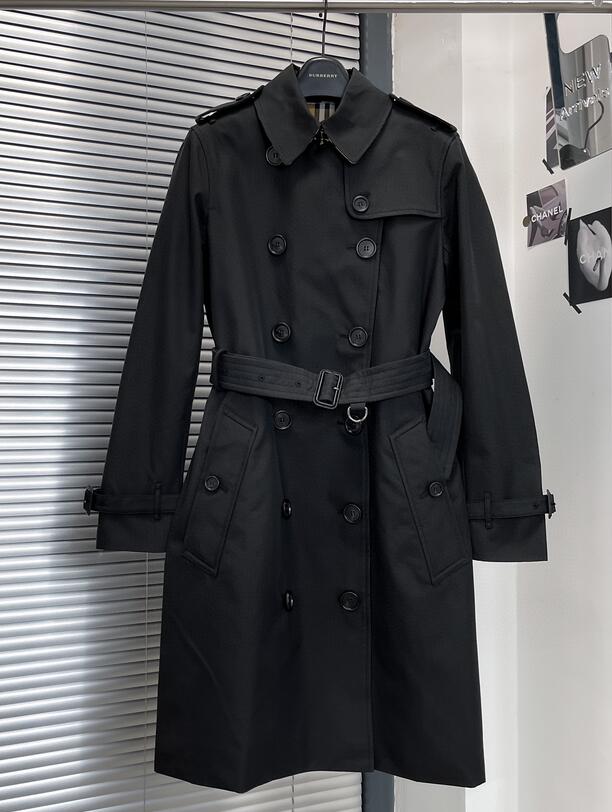 Ny klassiker! Kvinnor Fashion Middle Long Trench Coat/Top Quality Thick Cotton Märke Design Slim Fit Trench/Ladies Trench for Spring and Autum Kenf450 Size S-XXL