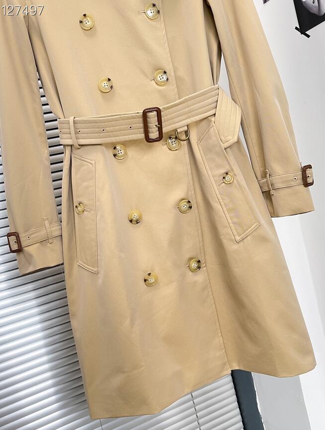 Ny klassiker! Kvinnor Fashion Middle Long Trench Coat/Top Quality Thick Cotton Märke Design Slim Fit Trench/Ladies Trench for Spring and Autum Kenf450 Size S-XXL