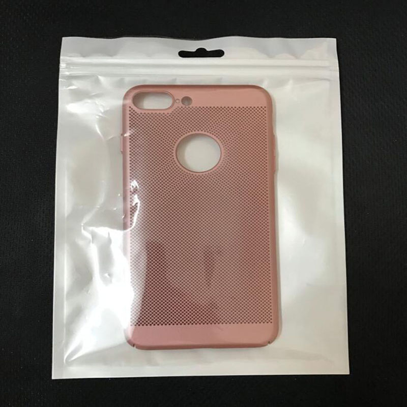 Brse di imballaggio in plastica con cerniera bianca/ trasparente da 21 cm con foro iPhone 14 Pro Max 13 12 8 7 Plus da 6,5 ​​pollici di copertura di copertura polvere borse a prova di polvere