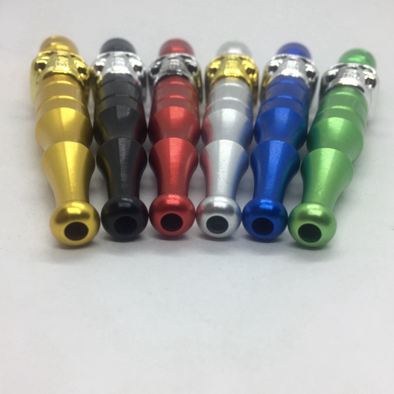 Smoking Colorful Aluminium Alloy Skull Catcher Taster Bat One Hitter Dry Herb Tobacco Filter Removable Pipes Cigarette Holder Tips DHL