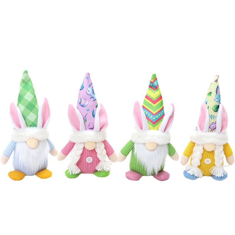Decorative Objects Easter Decoration for Home Easter Bunny Ears Gnome Gonk Faceless Doll Gnome Creative Spring Decoration
