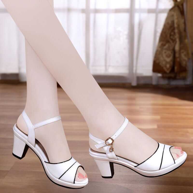 Sandals Peep Toe Summer High Heels Women Wild Word Buckle Female Platform Beach Ankle Strap Y2302