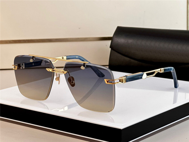 Top-Männer-Design-Sonnenbrille THE DUKEN I mit quadratischem K-Goldrahmen und randlos geschliffenen Gläsern, beliebte und großzügige High-End-UV400-Schutzbrille für den Außenbereich