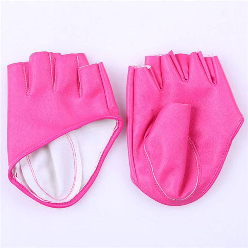 Fashion Half Finger PU Leather Gloves Lady Fingerless Driving Show Glove Multicolor Fingerless Women Men Half Palm Short Mittens