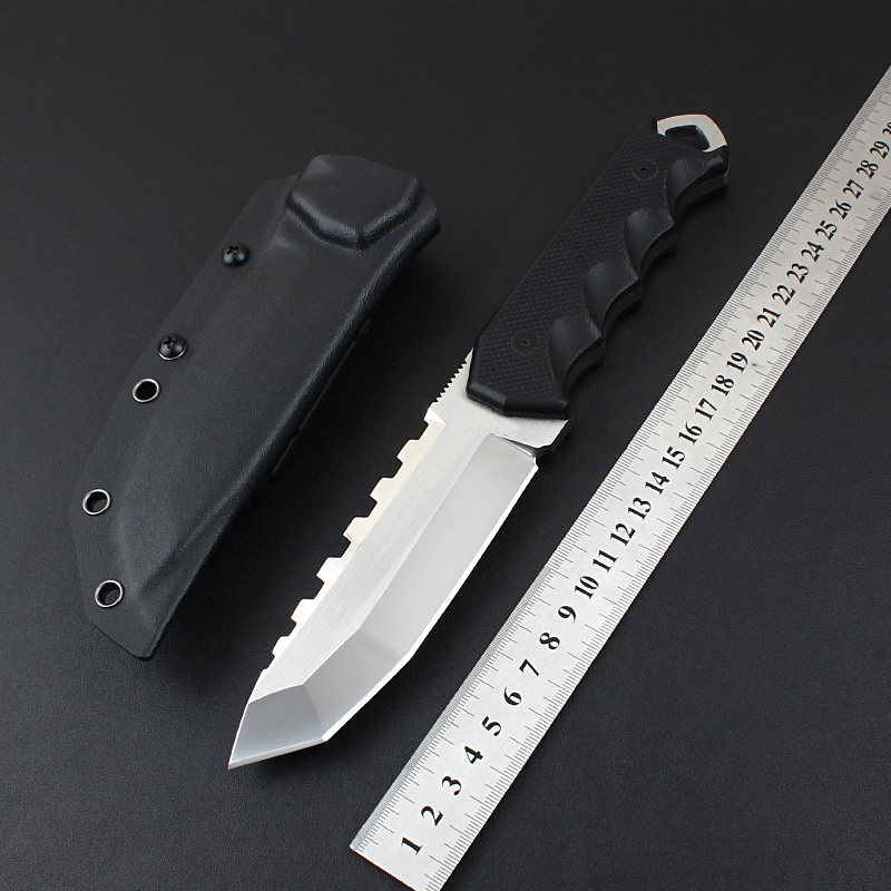 Heißes H2321 Starkes Überlebensmesser VG10 Satin Tanto Blade Full Tang G10 Griff Outdoor Camping Feststehende Messer mit Kydex