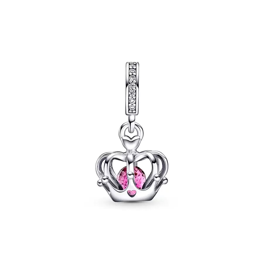Nowy popularny 925 Pure Srebrny Pink Pedal Pedal Pedal Wiszący Pendant Carme nadaje się do prymitywnej biżuterii bransoletki Pandora