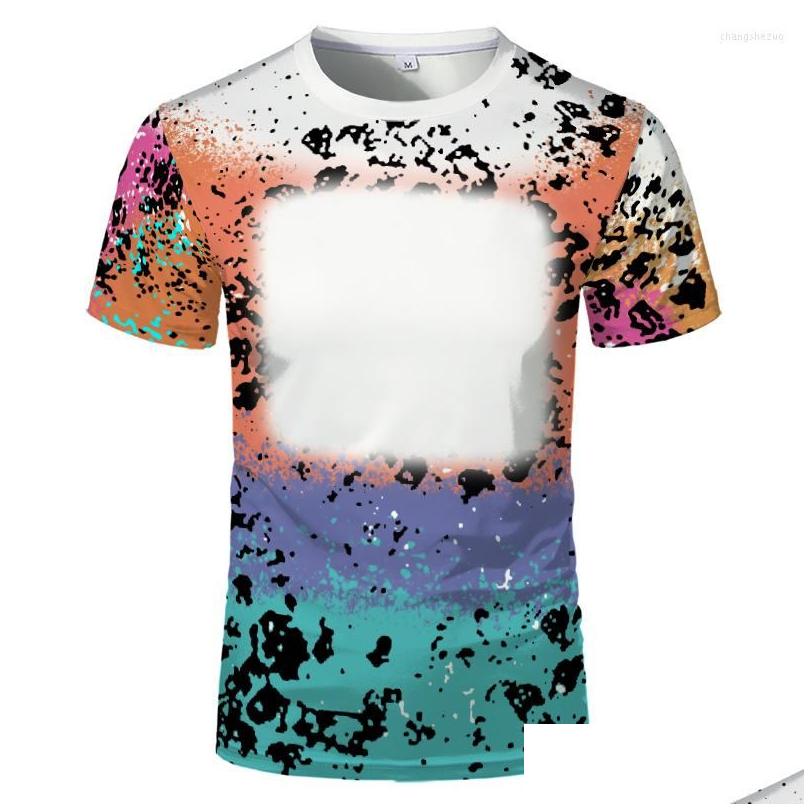 Heren t-shirts heren t shirts zomer sublimatie blanco uni ADT Kids Polyester Bleach T-shirt ronde nek korte mouw voor aangepaste po pri dh54o