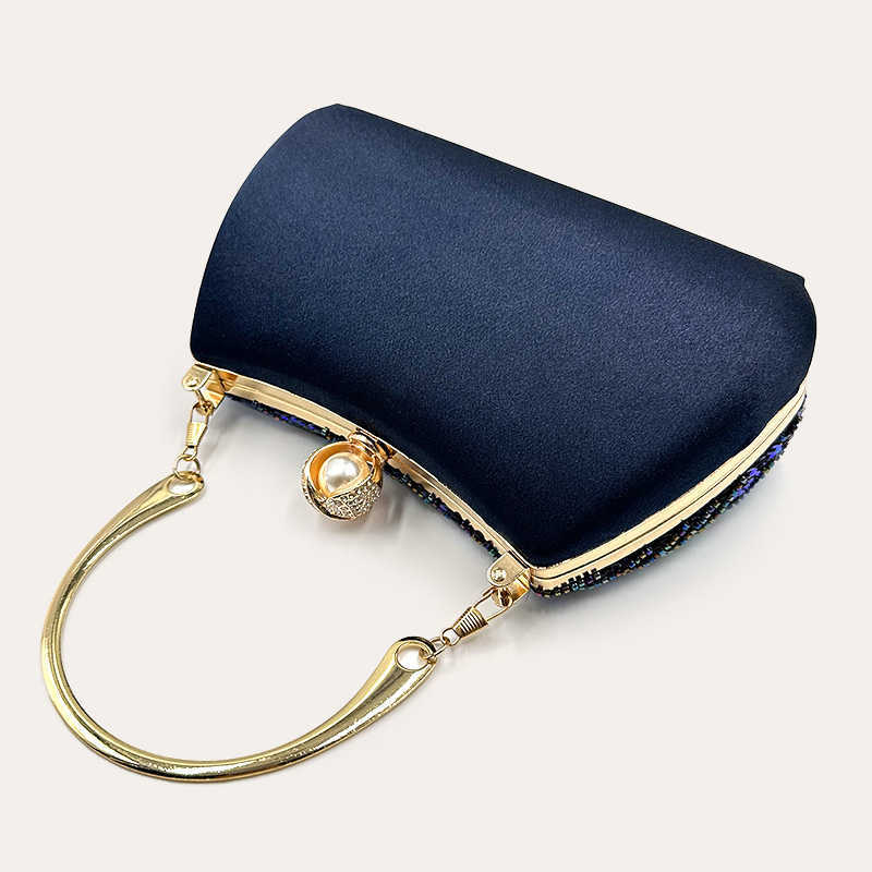 2023 New Women Sequins Clutch Bags Peacock Wedding Dinner Purse Party Pearl Hasp Bags With Chain Drop Shipping 230224