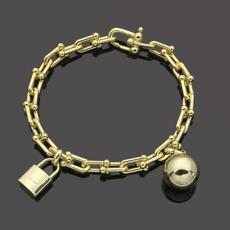 Braccialetti di design da donna di alta qualità Bracciale classico con catena a U monostrato Braccialetti con coppia di perline con chiusura di marca di lusso