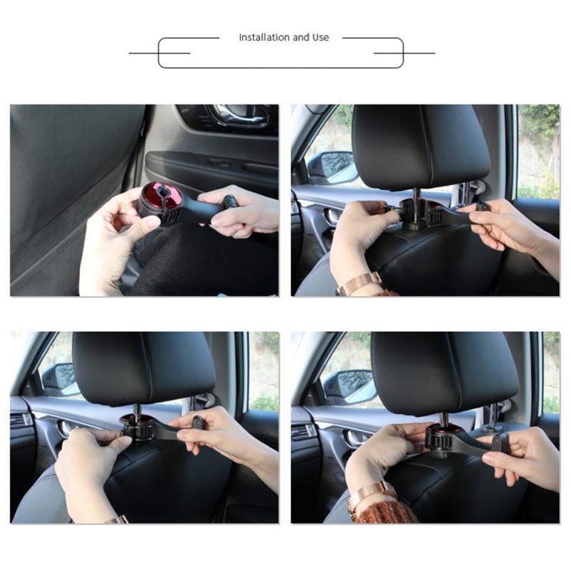 2-in-1 Car Seat Hook Hanger Multifunctional Rear Automobile Headrest Racks Practical Cars Headrest Mount Hanger for Storing Bag