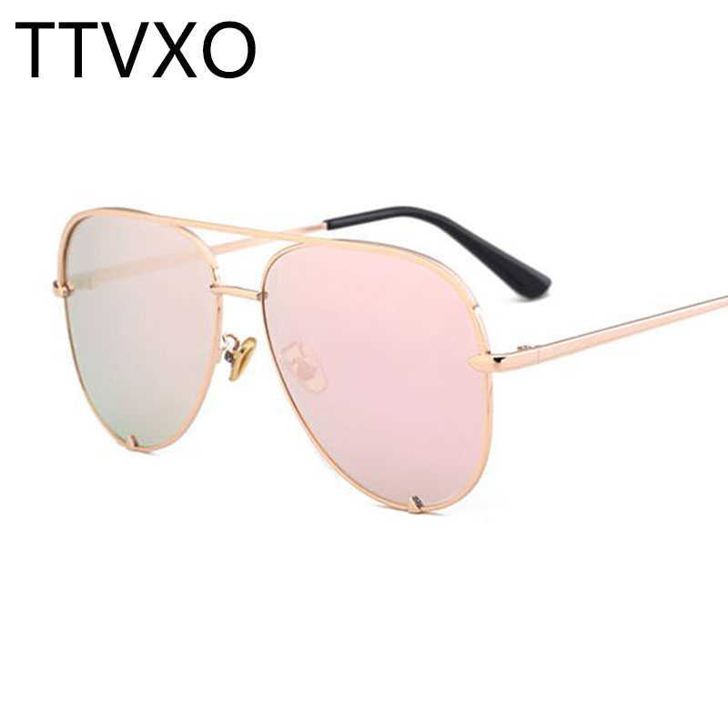 Lunettes De soleil De luxe miroir lunettes De soleil mode plat haut Rose or lunettes femmes hommes nuances UV400 lunettes De soleil femme Gafas De Sol G2302098