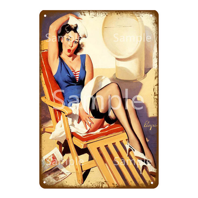 Russe sexy fille métal étain signes vintage mur art peinture fille affiche bar pub café boutique décor à la maison sexy dame affiche plaque plaque homme grotte décor à la maison taille 30 x 20 cm w01