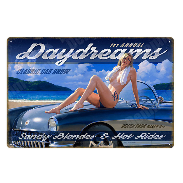 Póster de chica Pin Up, placa de letrero de estaño, cartel de metal vintage de vaquera, decoración de pared para bar, pub, club, hombre, cueva, cartel retro, pintura de metal para chica sexy, decoración de pared para el hogar, tamaño 30X20CM w01