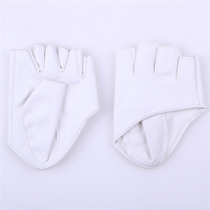 Fashion Half Finger PU Leather Gloves Lady Fingerless Driving Show Glove Multicolor Fingerless Women Men Half Palm Short Mittens